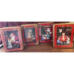 Vintage Oreo Cookie Tins 1991-1994 santa unlock the magic christmas set of 4